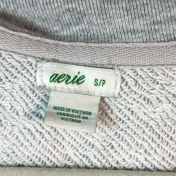 Aerie Sunday Soft Quarter Zip Gray Sweatshirt Small - Picture 5 of 6